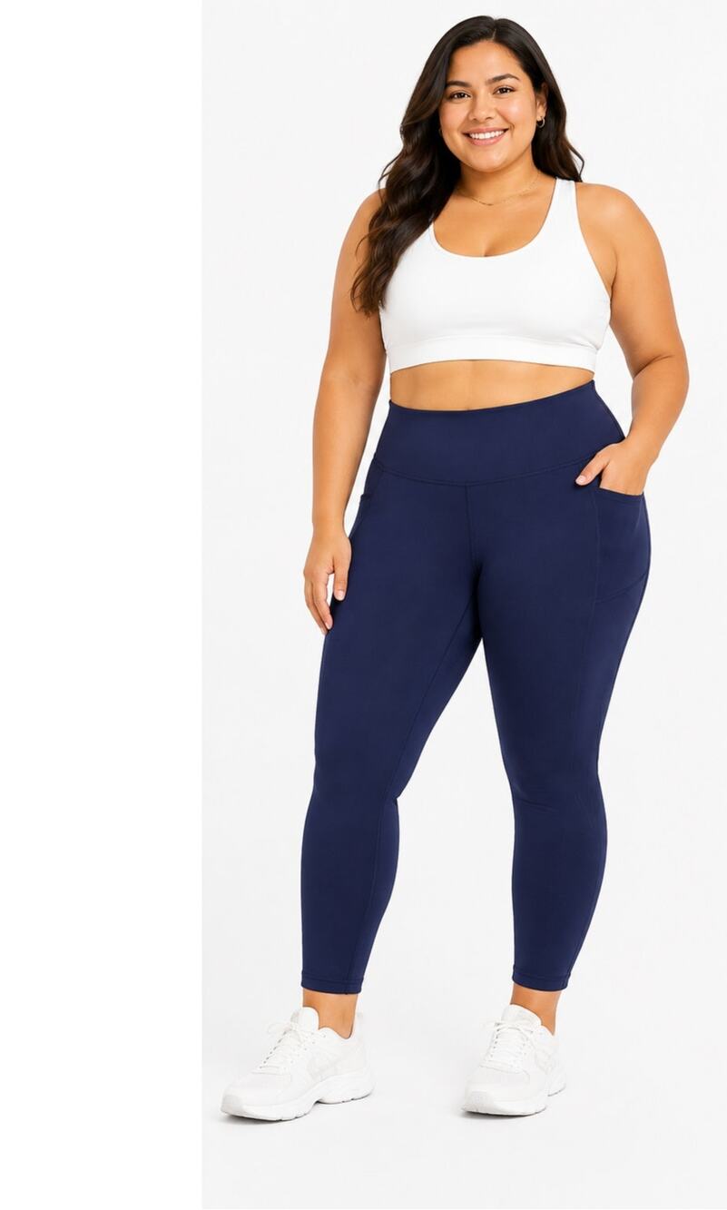 SOHO by Isaac Mizrahi Women’s Leggings 1X Navy Stretch Pull-On Pockets NWOT